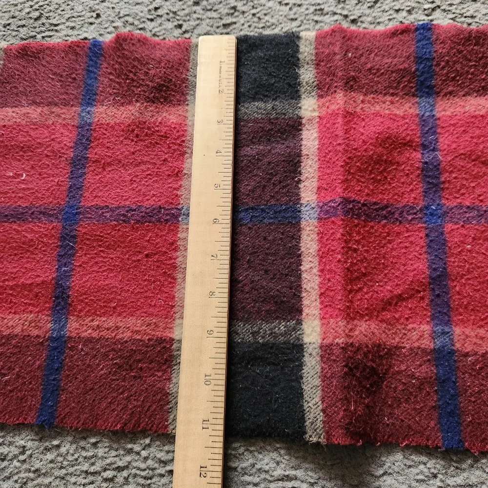 Hand Tailored Mens Scarf Black Red Check 100% Cashmere